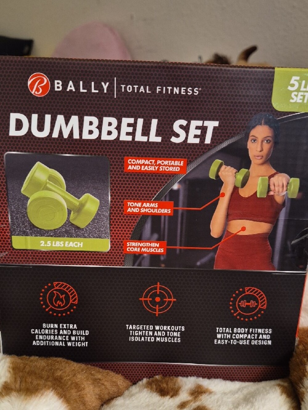 Bally Lime Green Dumbbell Set 5lb Set (2 2 1/2lb) - Picture 3 of 5